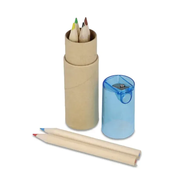 Colouring pencils in cardboard tube with sharpener lid - LT91584 (N0094)